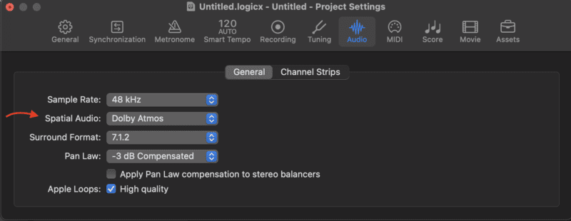 Dolby Atmos i Logic Pro