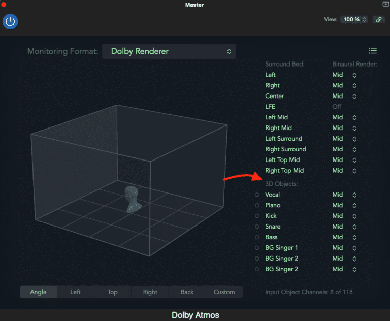 Monitoring plug-in, 3D object list